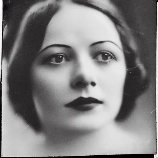 Image similar to headshot edwardian photograph of kristin kreuk,, 1 9 2 0 s film actress, realistic face, 1 9 1 0 s, grainy, victorian, soft blur