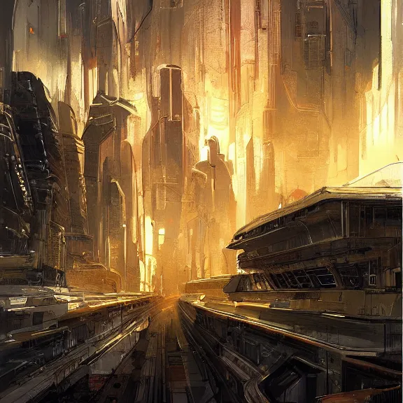 Prompt: a painting in the style of jean - claude mezieres and in the style of stephan martiniere