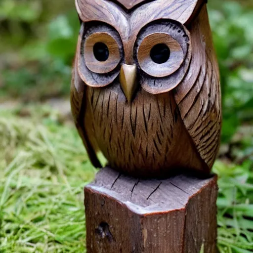 Image similar to a wooden owl carving