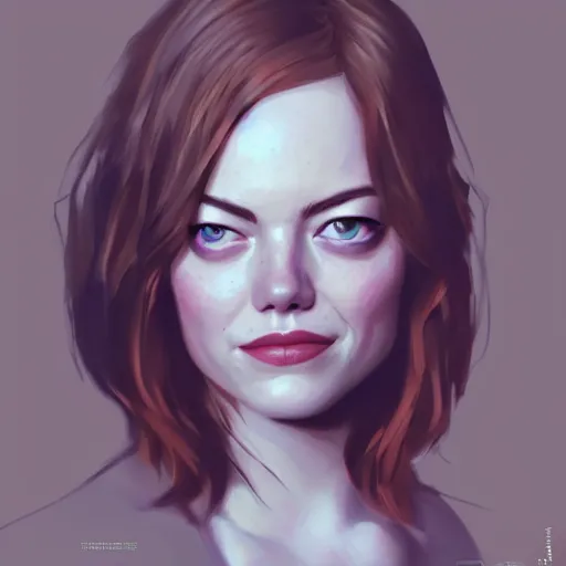 Prompt: portrait of emma stone ,digital art photorealistic art by greg rutkowski high detail comic sharp vector lineart dramtic lighting artstation by trevor henderson by rossd raws cinematic dramatic