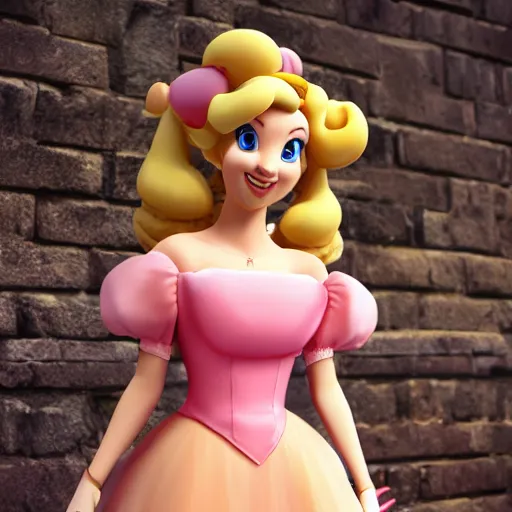 Prompt: photo of princess peach as a real life character posing, 8 k, ultra details