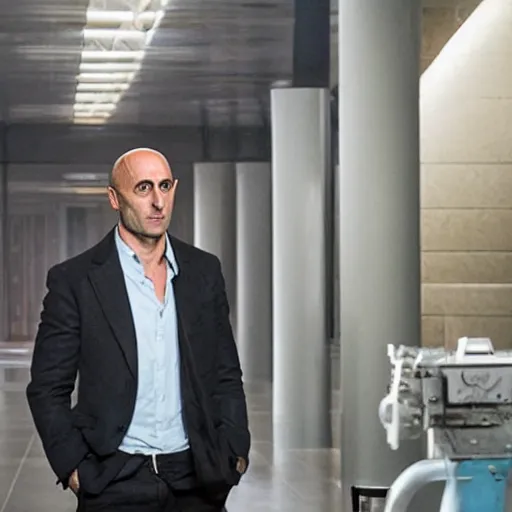 Prompt: photograph of Mark Strong as Rick Sanchez