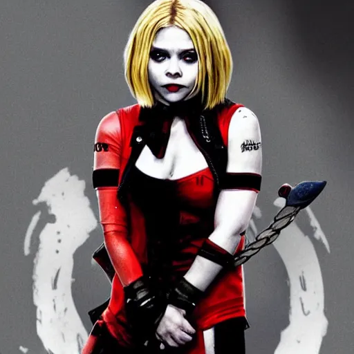 Image similar to Chloe Grace Moretz as Harley Quinn.