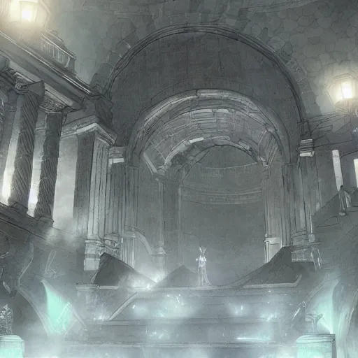 Image similar to the grand entrance, art by kotaro chiba, volumetric lighting, epic composition