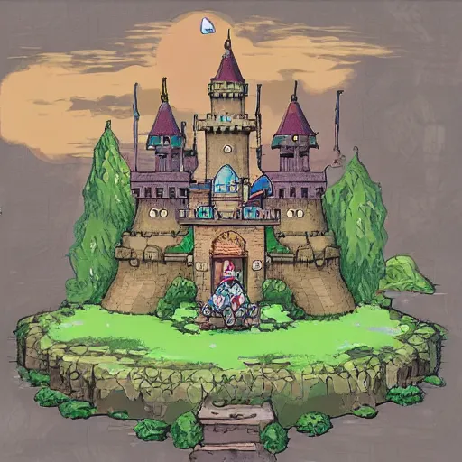 Prompt: Hyrule castle studio ghibli themed