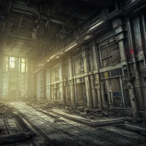 Image similar to in a horrific abandoned HR Giger city , 8k, HDR, award-winning, trending on, artstation, smooth, sharp focus, super resolution, cinematic, volumetric lighting, unreal engine 5