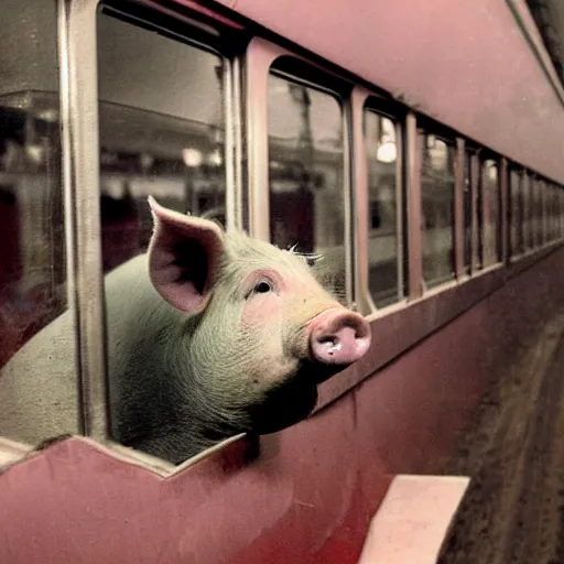 Image similar to pigs in a train, photo