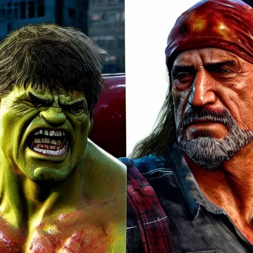 Prompt: Hulk hogan in the last of us 2 4K quality super realistic