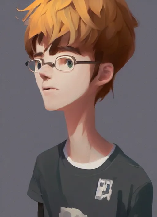 Image similar to a beautiful portrait of a cute teenage boy by cory loftis and atey ghailan. artstation, pinterest, ambient occlusion, volumetric light, digital art, highly detailed, fine detail, complex fantasy character, rendered in octane