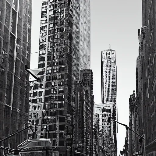 Prompt: 200 feet tall giantess walking through new York, digital art