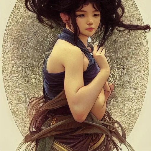 Prompt: amazing lifelike award winning pencil illustration of kago ai trending on art station artgerm greg rutkowski alphonse mucha cinematic