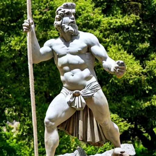 Image similar to Ancient Statue of Hercules swinging a battle axe