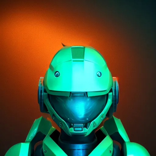 Image similar to sci-fi, helmet design, halo, duke-nuken, science-fiction, robot head, octane-render, cgi, blender, cinema-4d, maya, cgi, redshift