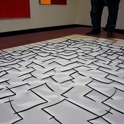 Prompt: 3 d topological maps carved into a roll of duct tape on the floor, art by takahiro iwasaki