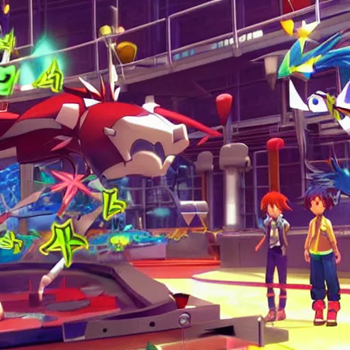 Prompt: “ a still from the opening cutscene of digimon world ”