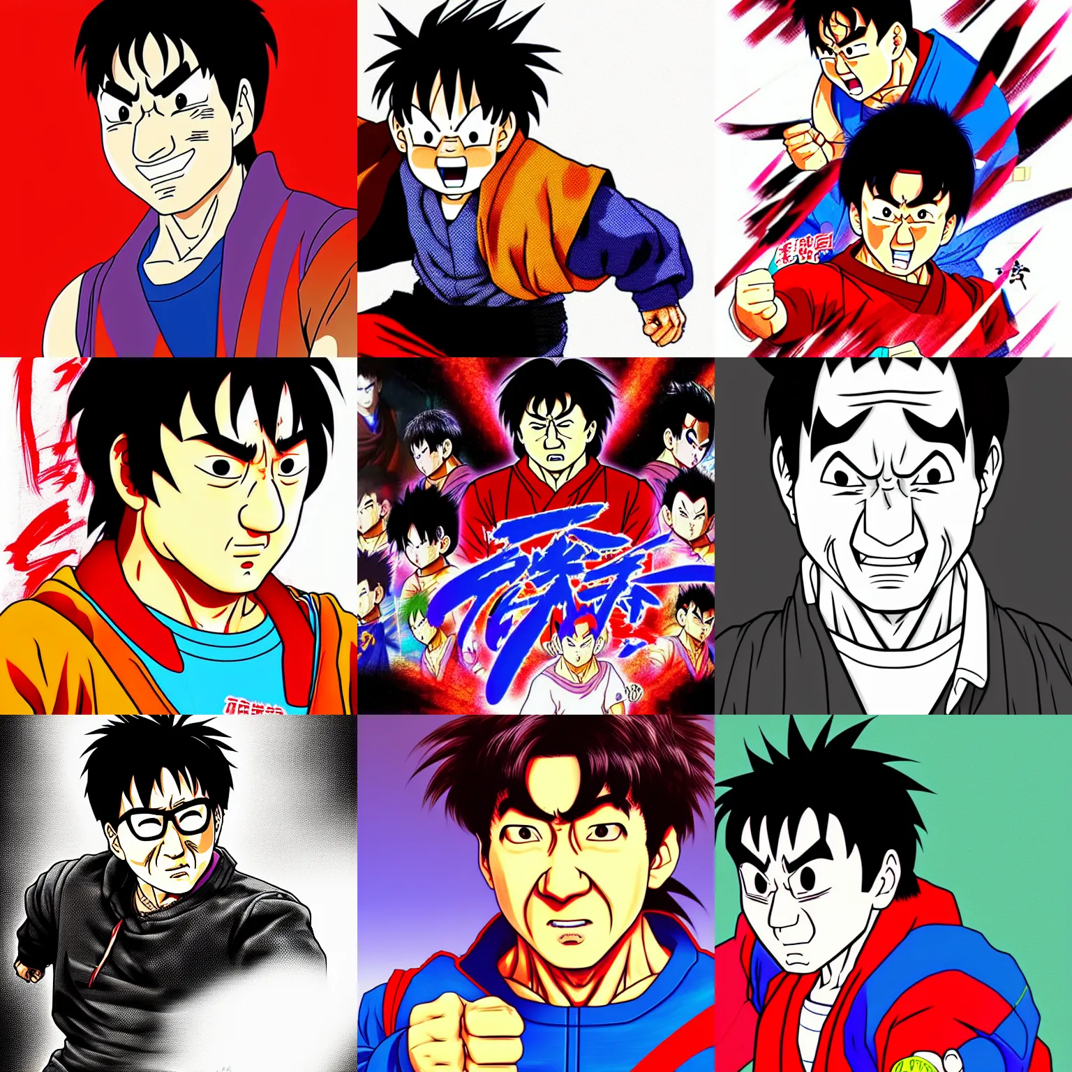 Prompt: a detailed digital art of jackie chan in the style of akira toriyama, anime, beautiful, artstationhq, award - winning art,