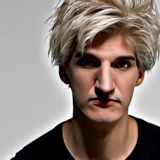 Image similar to xqc, big long nose, underbite