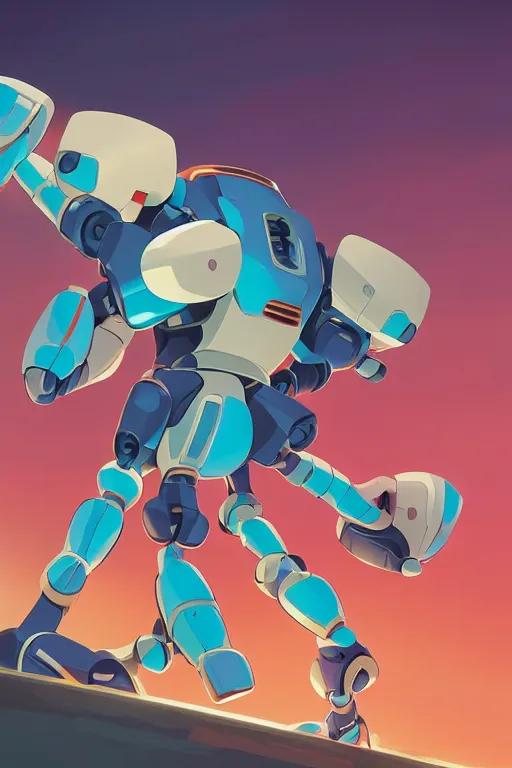 Image similar to metabots medabots medarotto medarot robot minimalist comics, behance hd by jesper ejsing, by rhads, makoto shinkai and lois van baarle, ilya kuvshinov, rossdraws global illumination ray tracing hdr radiating a glowing aura