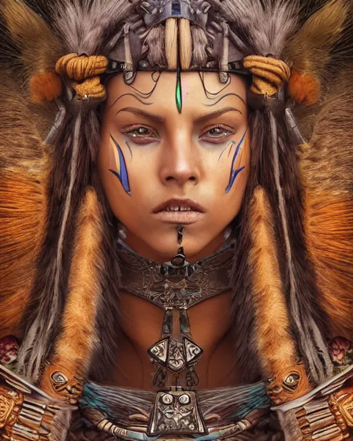 Prompt: digital painting of a warrior cuextecatl woman by filipe pagliuso and justin gerard, symmetric, fantasy, detailed, intricate, portrait, sharp focus, tarot card, handsome, gwent