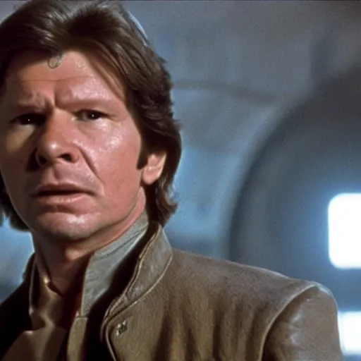 Image similar to film still of Gary Oldman as Han Solo in Star Wars 1977