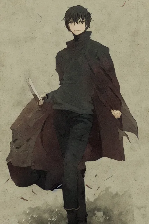 Image similar to anime key visual full body portrait character concept, young steve jobs anime, grimdark fantasy, trending pixiv fanbox, rule of thirds golden ratio, by greg rutkowski abigail larson makoto shinkai takashi takeuchi studio ghibli jamie wyeth