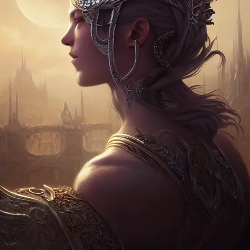 Image similar to lunar queen, fine art, awesome fantasy book cover on pinterest, award winning, dark fantasy landscape, fantasy magic, intricate, elegant, sharp focus, cinematic lighting, highly detailed, digital painting, concept art, art by wlop and artgerm and greg rutkowski, masterpiece, trending on artstation, 8 k