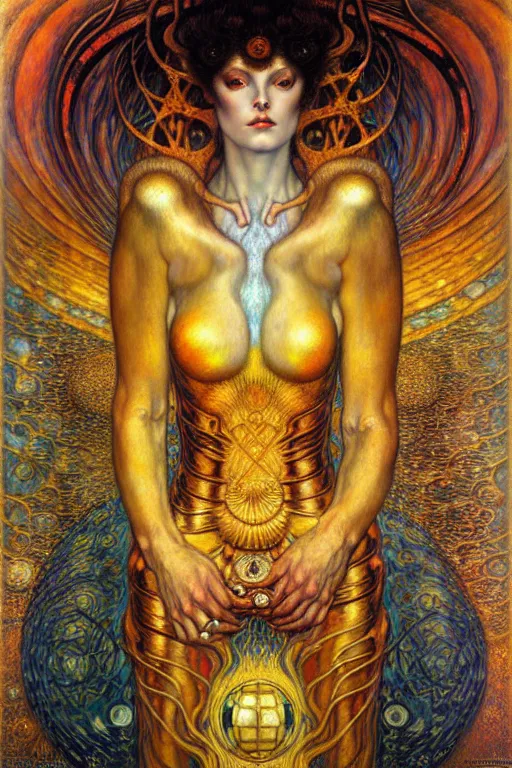 Image similar to Divine Chaos Engine by Karol Bak, Jean Delville, William Blake, Gustav Klimt, and Vincent Van Gogh, symbolist, visionary