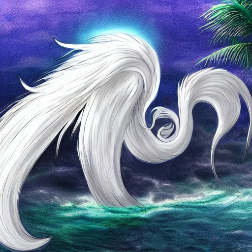 Prompt: Alolan Ninetails realistic digital art, trending on artstation