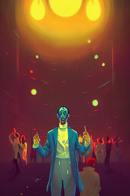 Image similar to A fever of the night, a grime tale of the night fever by the brothers guild, digital painting, artstation, ristan Eaton, victo ngai, artgerm, RHADS, ross draws, anime styled