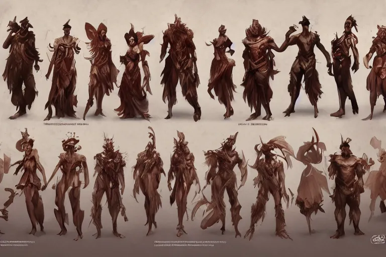 Prompt: Character design sheet of Brazil Carnival NPC characters, party, cinematic lighting, dramatic atmosphere, by Craig Mullins, 4k resolution, trending on artstation
