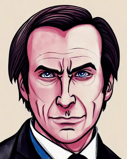 Image similar to saul goodman in ace attorney by kazuya nuri, portrait, concept art