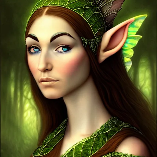 Image similar to highly detailed portrait of an elven fairy