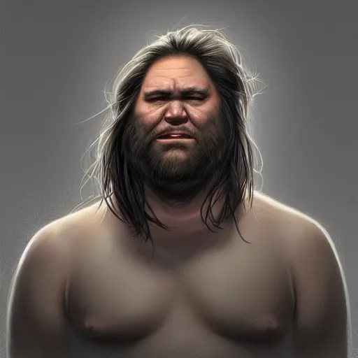 Prompt: portrait of a half fatman half pig with long hair tied in a ponytail, light stubble with red shirt ,digital art,photorealistoc,art by greg rutkowski,hyperdetailed,western comic style,comic,comic style,sharp lineart,professional lighting,deviantart,artstation,trevor henderson,rossdtaws,cinematic,dramatic