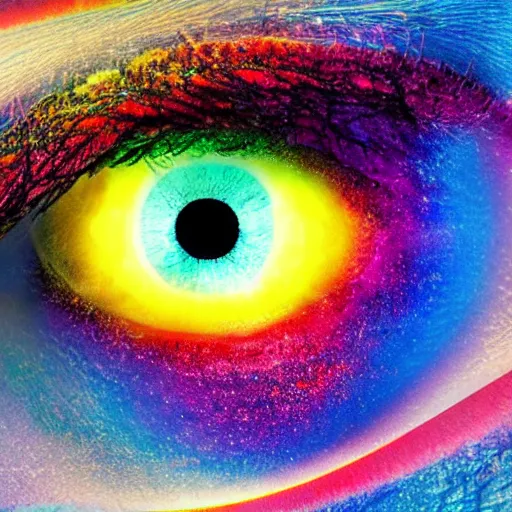 Prompt: rainbow cosmic eyes