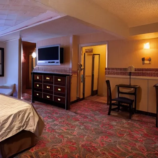 Image similar to the creepiest hotel room in the united states