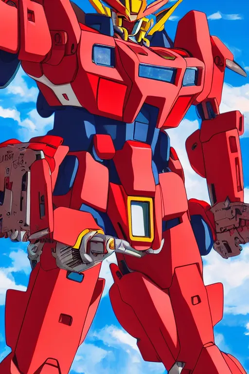 Image similar to Red colored Gundam of Nakamura Aya, hyper detailed art, 4k