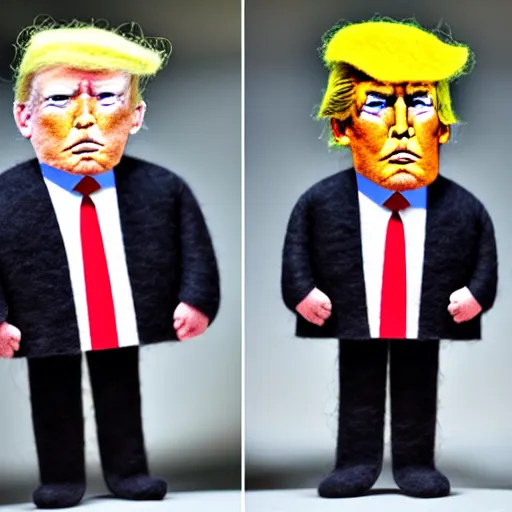 Image similar to detailed felt caricatures of trump suppoerters