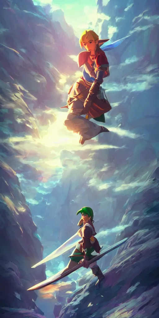 Image similar to Mallon from Zelda Ocarina of Time, beautiful,by Makoto Shinkai and Wojtek Fus, by studio trigger, rossdraws, dramatic lighting, reflective light