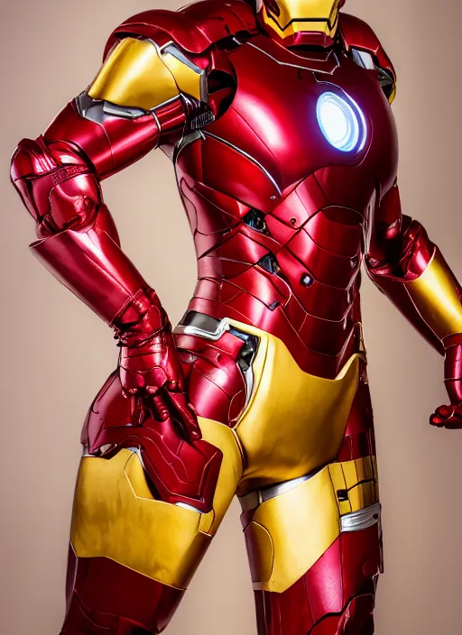 Image similar to portrait of lindsey pelas as iron man, by francis giancobetti, natural light, detailed face, canon eos c 3 0 0, ƒ 1. 8, 3 5 mm, 8 k, medium - format print, full body shot