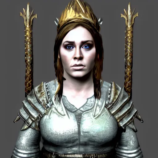 Prompt: adele as a warrior from the video game skyrim, unreal engine, 3 d render