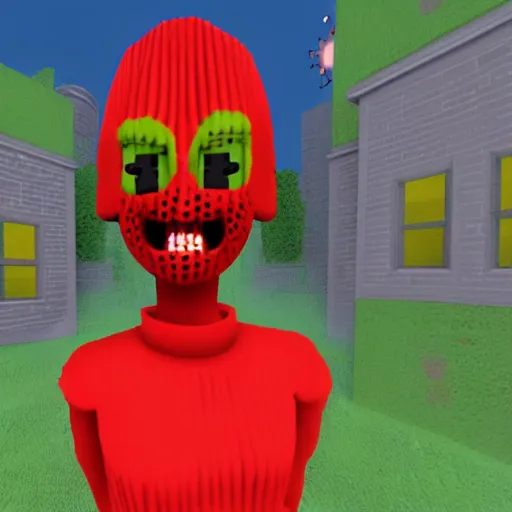 Image similar to roblox horror character dyed mother