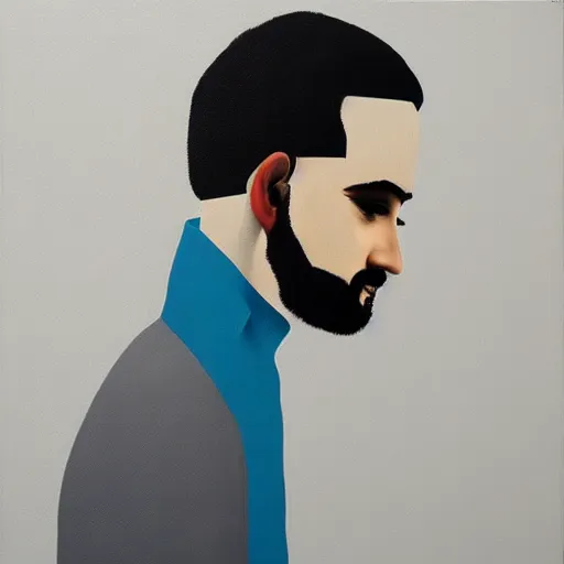 Prompt: identity crisis by essam marouf!!!!!!, christophe hohler minimalist painting, contemporary art, hyper detailed