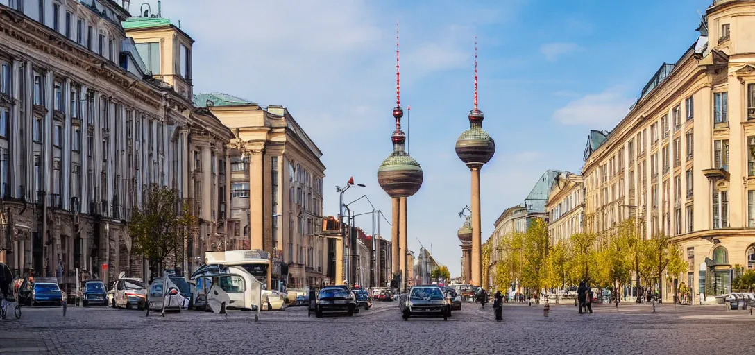 Image similar to street view from berlin, germany, high quality