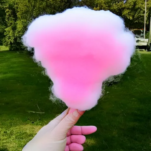 Prompt: pink cotton candy made out of clouds