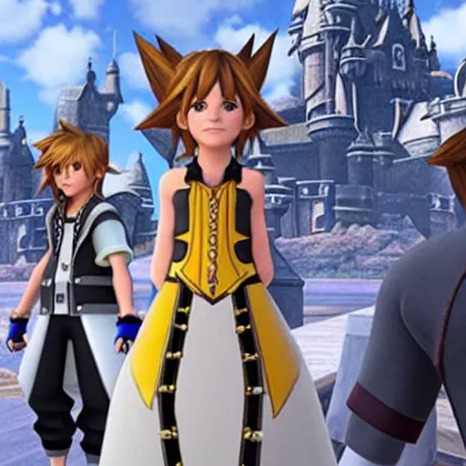 Prompt: Emma Watson as a character in Kingdom Hearts