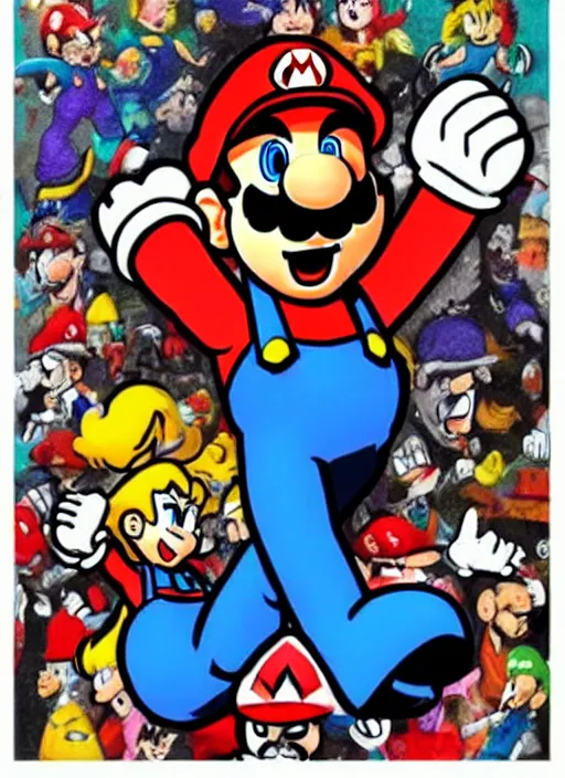 Prompt: mario in the style of ralph bakshi