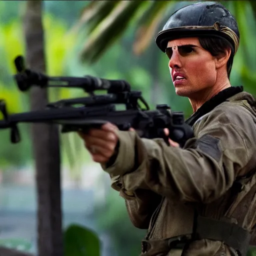 Image similar to Tom Cruise in Tropic Thunder by Ben Stiller