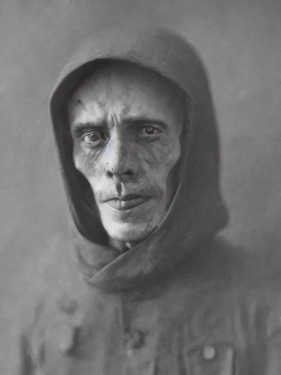 Image similar to portrait of grim reaper, ww1 photo, grainy, high detail, high resolution,