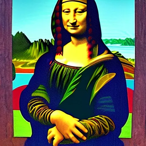 Image similar to hulk as the mona lisa