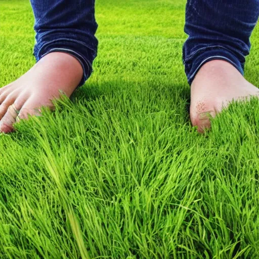 a person about to touch grass, Stable Diffusion